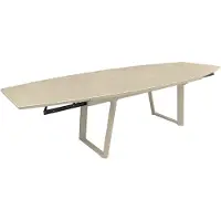 Coppens Manta uitshuifbare tuintafel 180-230-280 x 110 keramiek blad latte light -