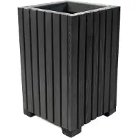 BOGATECO Houten bloembak | Plantenbak | Bloempot 40 x 25 x 25 cm | Kruidenpot | Bloempot met kunststof inzetstuk | Waterdicht | Zwart