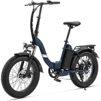 Touroll S2 Pro Opvouwbare Fatbike | 20"x4.0" All-Terrain Banden | 720Wh Verwisselbare Accu | 150 km Bereik | 57 Nm Motor | Lage Instap | Shimano 7 Versnellingen | Voorvorkvering | E-Bike, Blauw