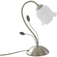 LINDBY Tafellamp Matea, wit / opaal, Woon-/ Eetkamer, Glas, Florentijns, Tafellamp