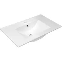 Sapho Slim Onderkast Keramiek Wastafel 76x46,5cm, wit