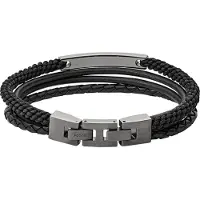 Fossil Armband zwart / zilver