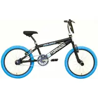 Royal Langnickel Freestyle bmx 20" -bugatti - mat zwart met blauwe banden