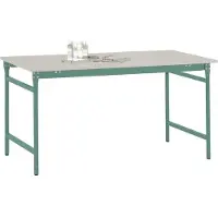 Manuflex BB3001.0001 Bijzettafel basis stationair met melamine tafelblad in grijs-groen HF 0001, bxdxh: 750 x 500 x 780 mm Grijs, Groen