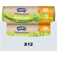 Swirl 12x Vuilniszakken Met Trekband Geparfumeerd Actif Fresh 20 Liter 12 Stuks