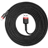 Baseus - Universele USB naar Lightning kabel - Geschikt voor o.a. Apple/iPhone en andere apparaten - 3 Meter - 2.5A - Zwart/Rood