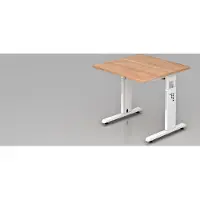 Hjh OFFICE PRO MEGA 8 W - 80 x 80 Tafelhoogte I In hoogte verstelbaar Walnoot/Wit