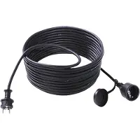 Bachmann Verlengsnoer 3G1,5mm² zwart, 5m , H07RN-F rubber/neopreen beschermcontact, zwart, 5 m