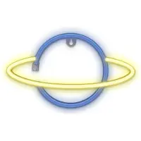 Forever Light Neon LED Light SATURN yellow blue Bat + USB FLNE11 Lichtdecoratie figuur