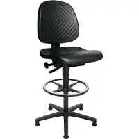 Topstar Werkdraaistoel | vloerglijder + voetring | polyurethaanschuim zwart | 590-840 mm | 1 stuk - 72240 PU0T 72240 PU0T