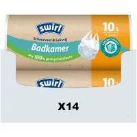 Swirl 14x Pedaalemmerzakken Badkamer Scheurvast & Lekvrij 10 liter 37 stuks