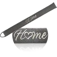 COM-FOUR® tochtstopper, extra zware windstopper, effectieve tochtstopper, goede afdichting tegen tocht en warmteverlies, deurmat met belettering (grijs - gestreept)