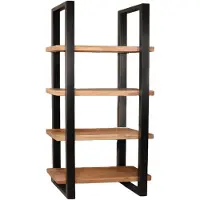 Lizzely Garden & Living Boekenkast mangohout Zazo 200x100cm kast industrieel massief hout mango boekenrek