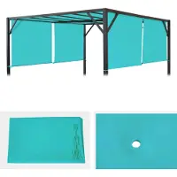 Mendler Vervangende afdekking voor pergoladak paviljoen Baia 4x4m ~ turquoise-blauw