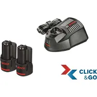 Bosch Acculader + Accu 12V 3,0 Ah Li-Ion (2x)