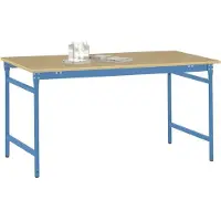 Manuflex BB3035.5012 Bijzettafel basis stationair met multiplex tafelblad in licht blauw RAL 5012, bxdxh: 1250 x 600 x 780 mm Lichtblauw (RAL 5012)