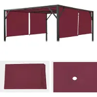 Mendler Vervangende afdekking voor pergoladak paviljoen Baia 3x3m ~ bordeaux-rood