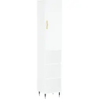 vidaXL Hoge kast 34,5x34x180 cm bewerkt hout wit
