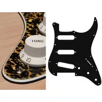 Boston ST-313-RP pickguard, Stallion, standard, SSS, 3 pot holes, 3-5 switch, 3 ply, tiger pearl