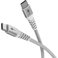 Goobay USB-C Supersoft Textile kabel | USB2.0 | PD 60W | wit | 1 meter