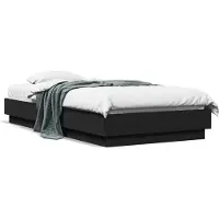 vidaXL Bedframe bewerkt hout zwart 90x190 cm