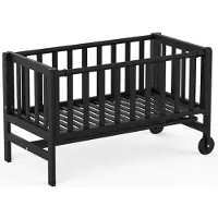 Geuther Betty Co-Sleeper, Aanschuifbed, Wieg - Met Wielen - 45x90 cm - Babybedje tot 9 kg - Massief beukenhout - Zwart