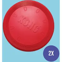 Kong flyer frisbee rood 23x23x3 cm 2 st