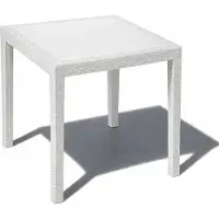Mojawo Tuintafel King, vierkant, wit, 79x79x72 cm, met een rattan-look