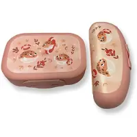 DBP Plastics Bananendoos Fruitbox bananen bewaardoos zalmroze met bijpassende lunch- of hapjesbox - lunchbox - broodtrommel