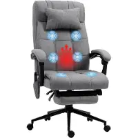 Vinsetto -Bürostuhl-Polyester, Stahl-66L x 76B x 112-120H cm-Grau