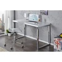 Invicta Modern bureau WHITE DESK 120cm witte hoogglans bureautafel - 20999