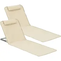 En.casa Strandmat Donostia met rugleuning set van 2 beige