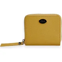 Scotch & Soda Leer kaarthoes Leather Bill Fold Zip Wallet Sunset Yellow geel