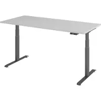 Hammerbacher Rechthoekig Zit-sta-bureau 1.800 x 800 x 1.295 x 645 - 1.295 Hout, Metaal Lichtgrijs