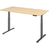 Hammerbacher Rechthoekig Zit-sta-bureau 1.600 x 800 x 1.295 x 645 - 1.295 Hout, Metaal Bruin