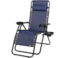 Viking Choice Ligstoel tuin - Ligbed - 175x67x108 cm - Donkerblauw - Inklapbaar en verstelbaar