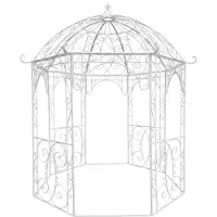 CLP Leila Tuinpaviljoen - Rozenpaviljoen Jugendstil - Klimrek voor Rozen & Planten - antiek/wit
