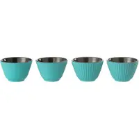 J-Line theemok - metaal - lichtblauw - 2 dozen van 2 stuks