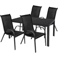 Mojawo Tuinset, 5-delig, 150x90 cm, antraciet/zwart