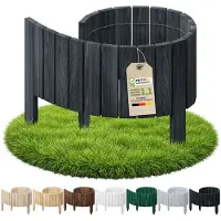Pemicont Bordure flexible de parterre 40 x 100 cm Vert, Clôture de jardin en bois en pin Palissade