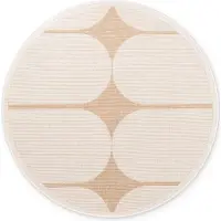 NORTHRUGS Dubbelzijdig Buitenkleed Bowen Rond - Creme/Beige ø 160 cm
