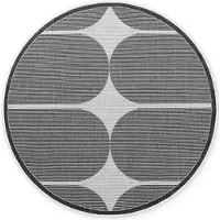 NORTHRUGS Dubbelzijdig Buitenkleed Bowen Rond - Zwart/Wit ø 160 cm