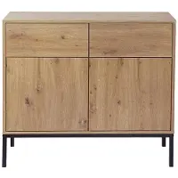 CALICOSY Ladekast eiken decor 2 deuren 2 lades l90 x h80 cm lenny