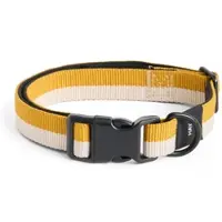 HAY - Dogs Collar Flat M/L (White & Ochre)