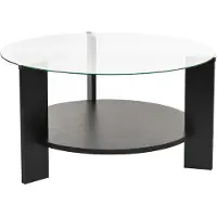 CALICOSY Salontafel met 2 bladen, waarvan één van gehard glas Ø75 cm clara