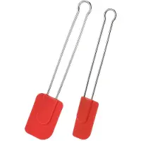 Westmark 2 kook- en deegspatels met siliconen kop, lengte: 22,5 cm/28,5 cm, siliconen/roestvrij staal, siliconen, rood/zilver, 154622E7
