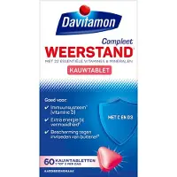 Davitamon 2x Compleet Weerstand Kauwvitamines Aardbei 60 Kauwtabletten