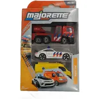Majorette - speelgoedvoertuigen SOS - brandweer - Politie - Ambulance - 7,5cm