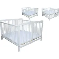 Micoland Tweelingbed, kinderbed voor tweelingen, massief wit, met 2 matrassen van 120x120 cm