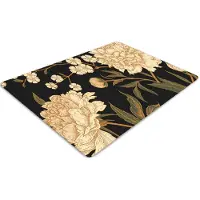Decormat Vloerbeschermer - Witte Pioenroos Vloerbeschermer Harde Vloer - 100 x 70 cm - Grijs Computer Stoel Mat - Bureaustoelmat - Vloerbeschermer Harde Vloer - Stoel Mat - Kantoordecoraties